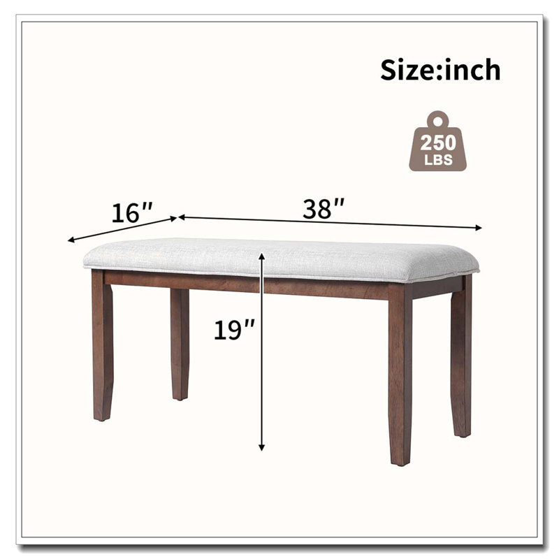 Banc rembourré pour chambre à coucher, Cerisier