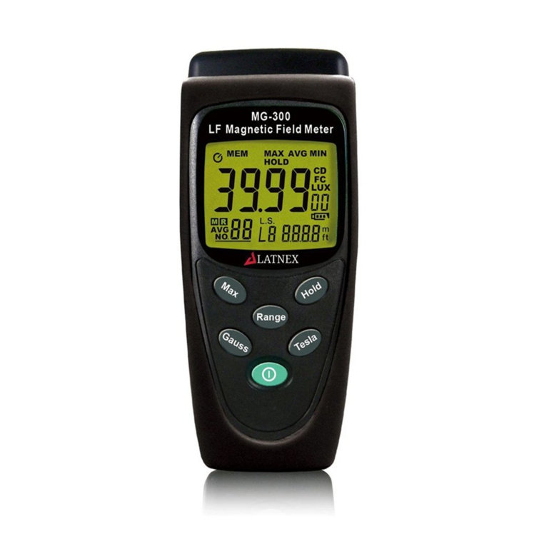 LATNEX MG-300 Gauss and Magnetic Field Meter with Protection Boot & Black EVA with Carrying Case