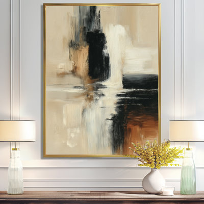 "Black and Brown Brushstroke", peinture abstraite sur toile