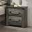 Rustic Gray Farmhouse Nightstand with Antique Brass Handles