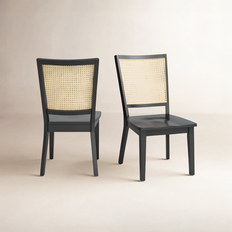 Chaise d'appoint Karlie, En bois, Noir, noir, noir, noir, Noir/naturel
