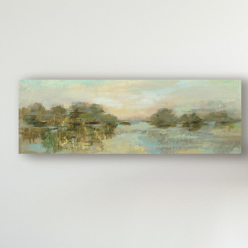 Reproduction d’art sur toile tendue sur un lac de rêve, H 10 po x l 32 po x P 2 po