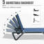 Chaise longue d'extérieur en aluminium avec dossier réglable, table d'appoint et roulettes pour la détente sur le patio, la plage et la piscine-1224046792
