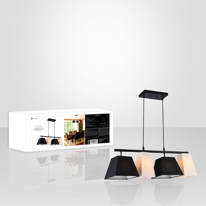 Luminaire suspendu pour îlot de cuisine 4 lumières Oxford