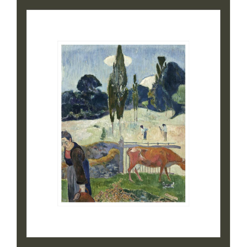 «The Red Cow» par Paul Gauguin - Estampe numérique encadrée, H 15,93 po x l 13,75 po