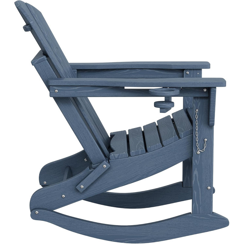 2 chaises pliantes berçantes Adirondack avec repose-pieds rétractable, Bleu