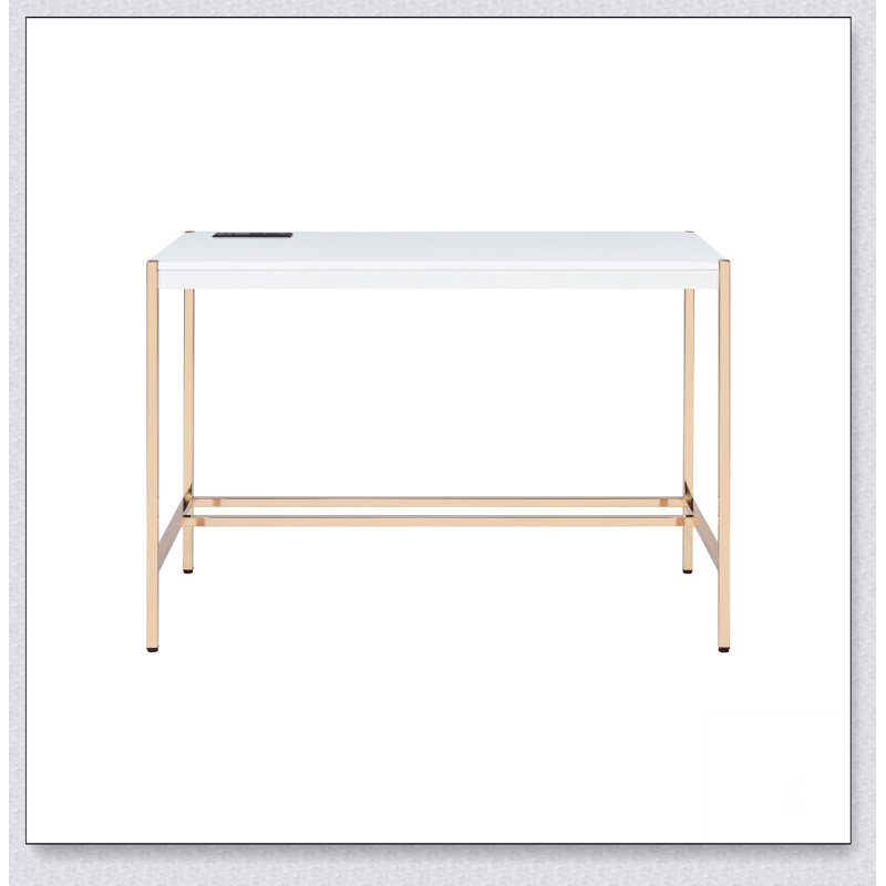 Midriaks Writing Desk w/USB Port, White
