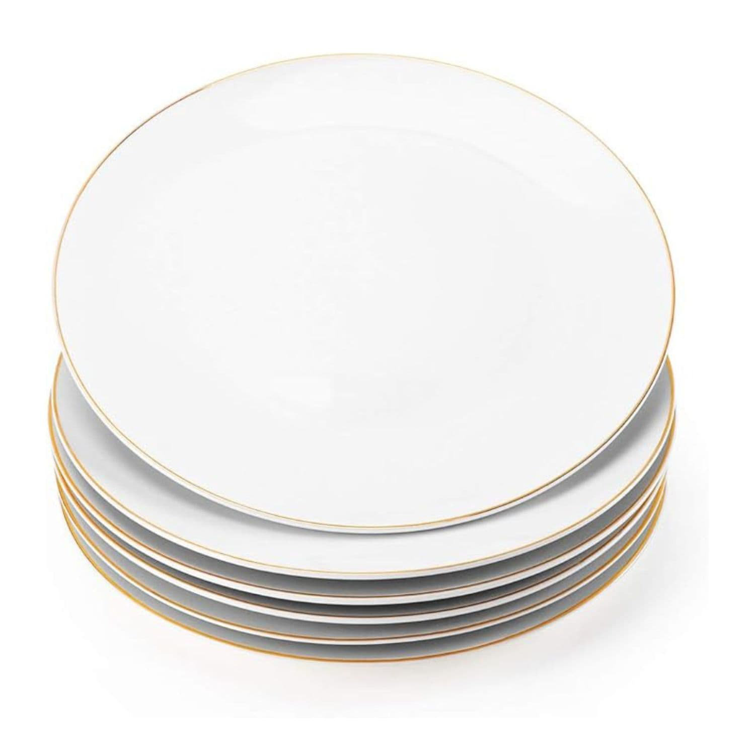 Plates With Rim BOLHOG 10.5” Porcelain Dinner Plates with Golden Rim | Wayfair