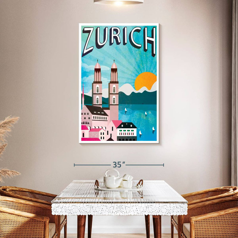 Affiche zurichoise de Zurich, H 48 po x l 32 po