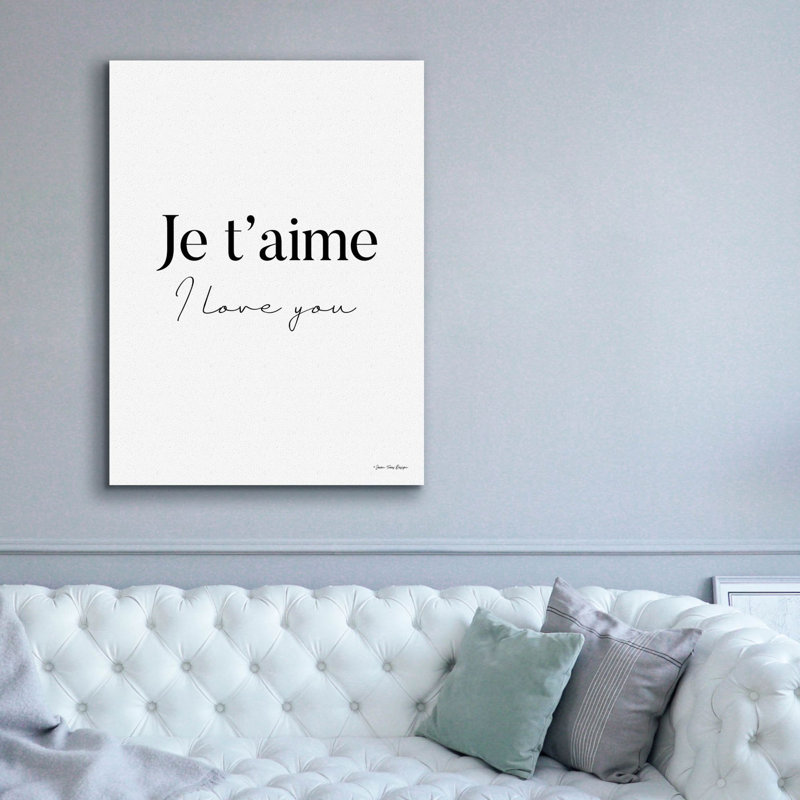  «I Love You In French» par Seven Trees, art mural sur toile, 40 po x 54 po