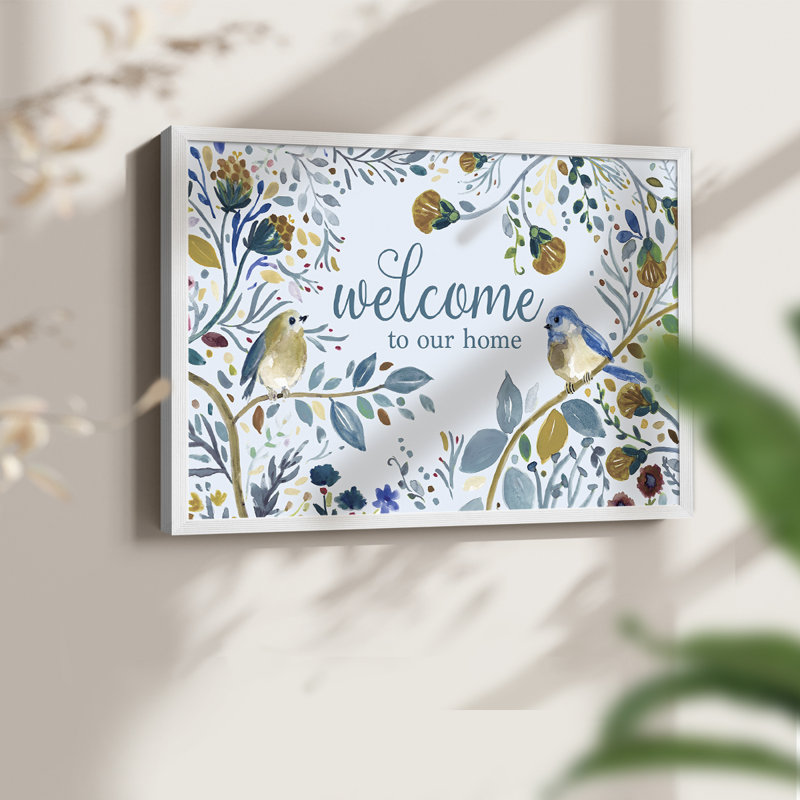 Bienvenue dans notre maison - Impression encadrée - Restickable, H 11 po x l 14 po, Blanc