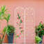 Paquet de 2, treillis blanc crème 86,7 po x 19,7 po, métal antirouille pour le jasmin, aide à la croissance des fleurs en plein air, processus d'installation facile blanc 86,7 po x 19,7 po, lierre, support à plantes, assemblage
