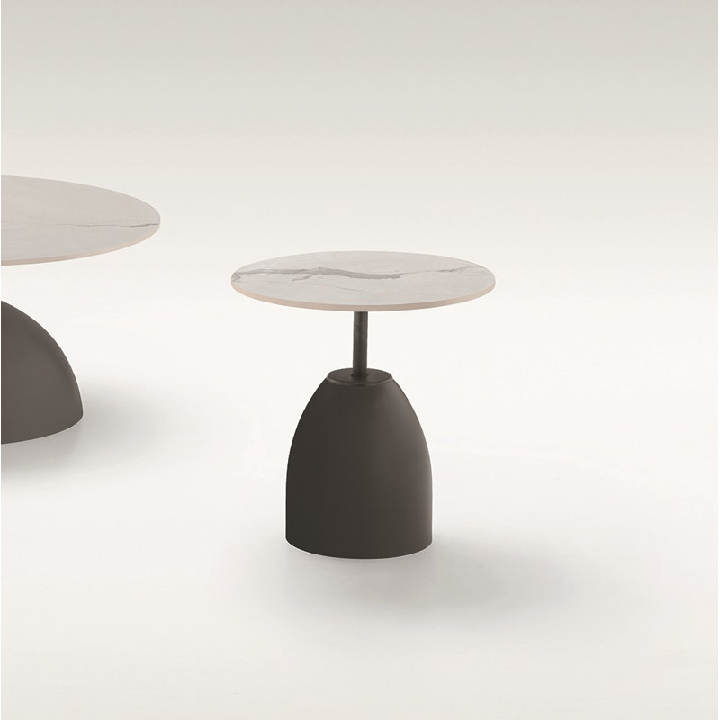 Athea Pedestal Coffee Table, Carrara/Graphite