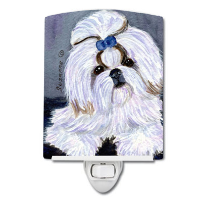 Éclairage de nuit en céramique shih tzu