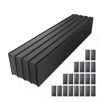 Metal Roof Panel Length 72.8IN Galvanized Roof Panels 20 PCS Waterproof Heavy Duty Metal Roof Panels for Outdoor House Storage Stables Patio Garages Sheds,Gray