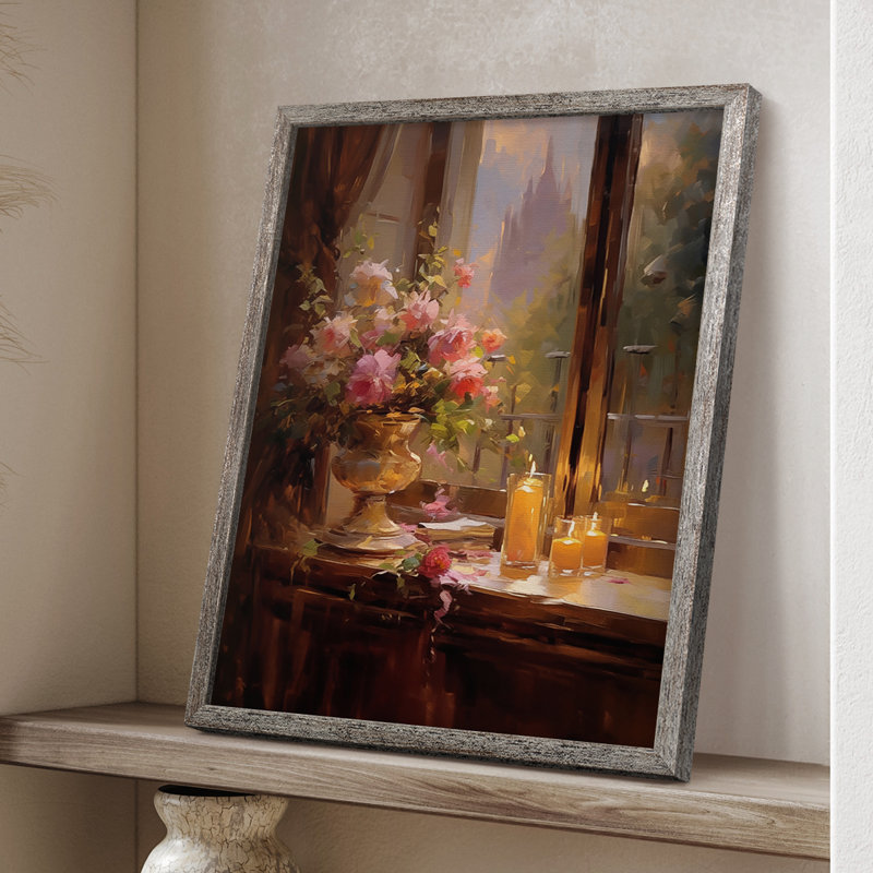 Reproduction encadrée FLORAL Series DCCLXIV - bois massif, H 11 po x l 9 po