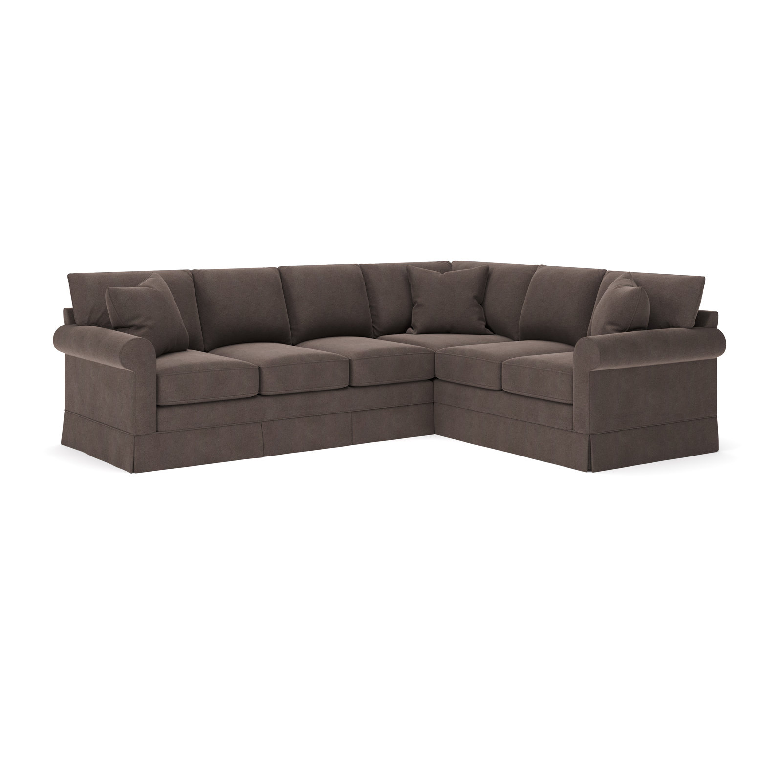 Friedman L-Sectional, Bella Ash Performance Velvet, Right Hand Facing
