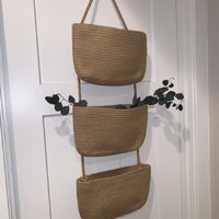 Clemens Overdoor Hanging Basket Organizer Bay Isle Home Color: Beige & White