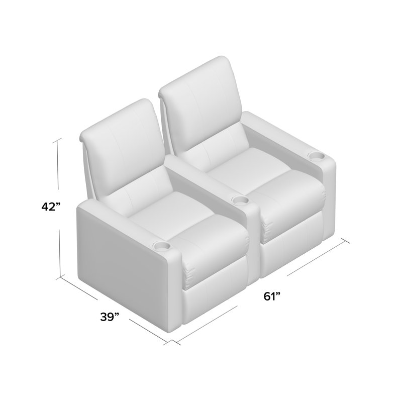 Fauteuil de cinéma (rangée de 2), Noir luxe, Électrique