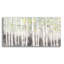 Art mural en verre acrylique épique «Soft Birches Charcoal» par James Wiens, 24 po x 12 po