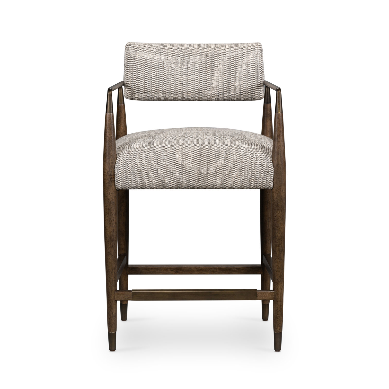 Deana Bar Stool, Sierra Brown/Aged Bronze, Thames Coal/Polyester Blend, Bar Stool (31.97" Seat Height)