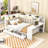 Full Size Daybed with Drawers, Desk, LED Light and Charging Station-280512930