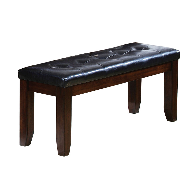 Espresso and Black PU 48" Modern Bench