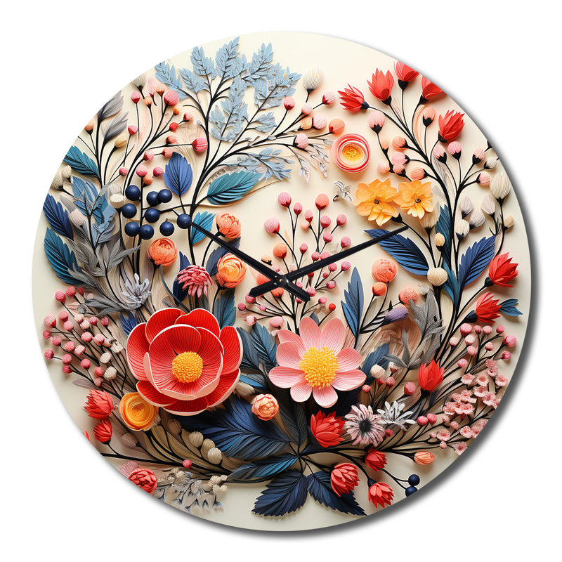 Horloge murale beige et orange, Grand