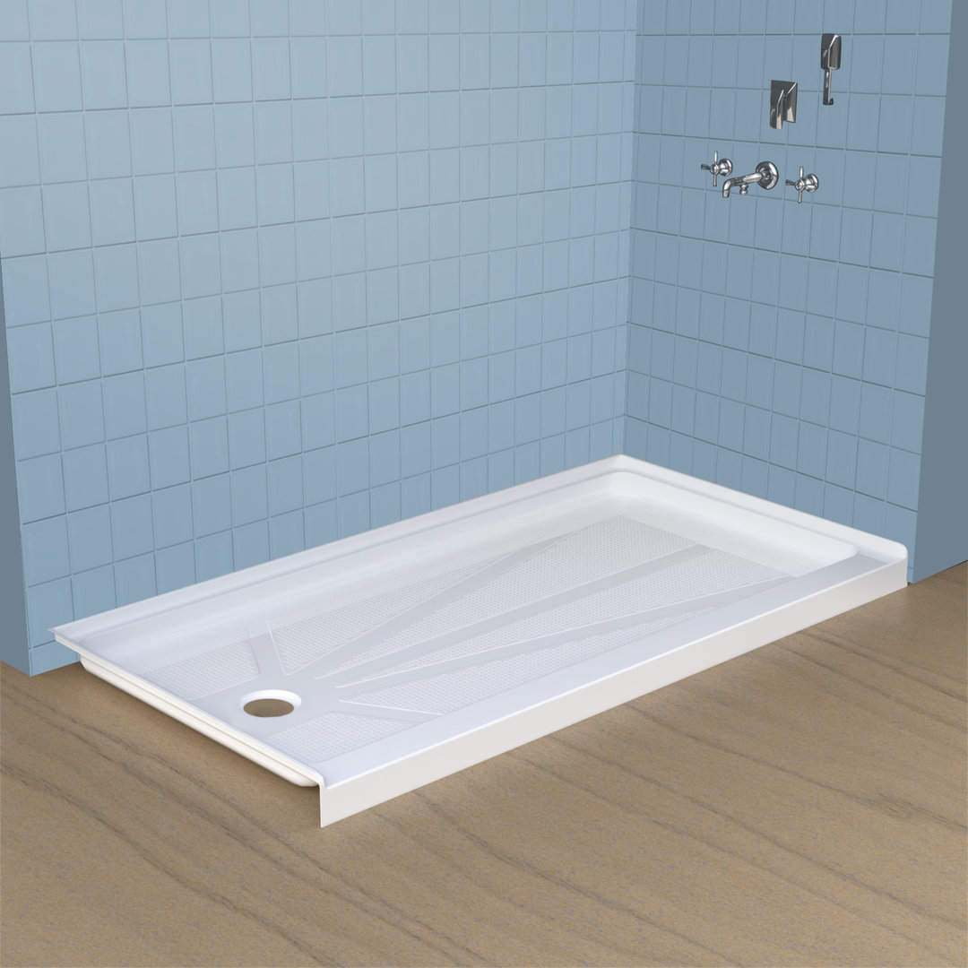 ABC6036 60" W 36" D Non-slip Rectangular Triple Shower Base CKB Drain