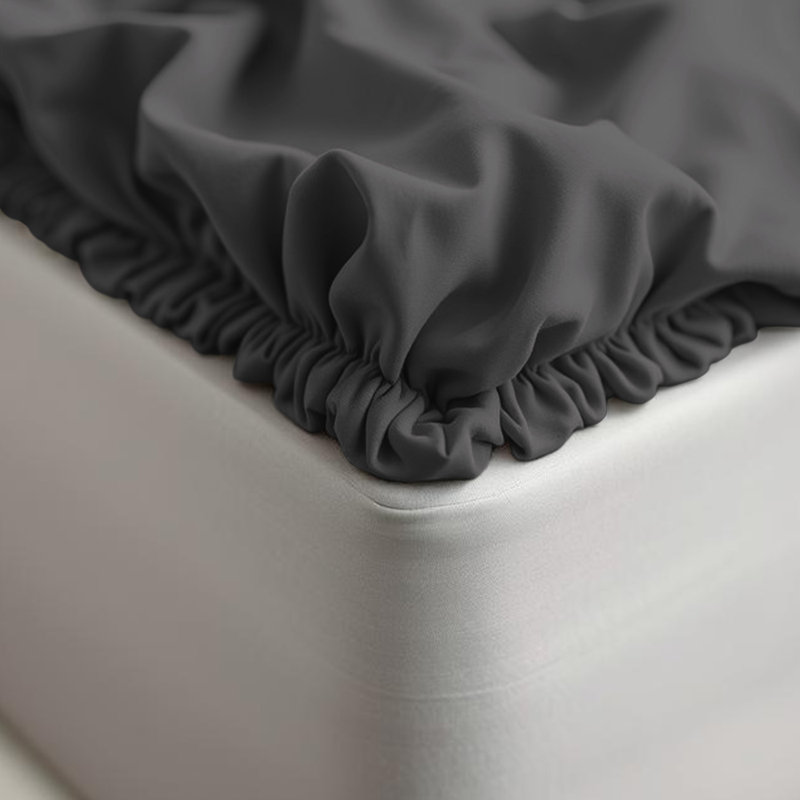 40cm Extra Deep Fitted Sheet – Soft Microfiber, Wrinkle-Free, Cooling, Elastic Corners, Kingsize (5'), Charcoal