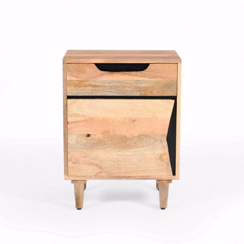 Table de chevet en bois naturel