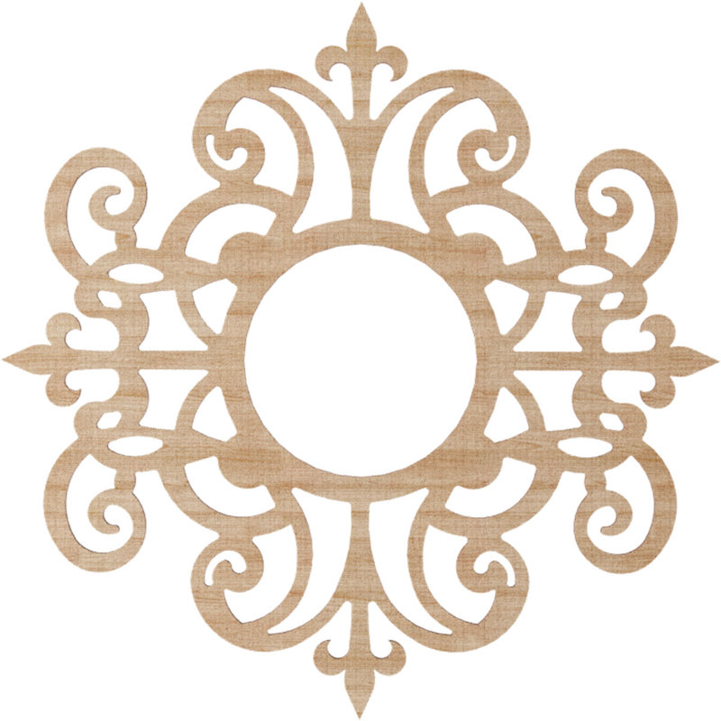 Médaillon de plafond en bois de bouleau Dijon 26 pi x P 8 1/2 po x T 1/4 po, Aulne, H 24 po x l 24 po x P 0,25 po
