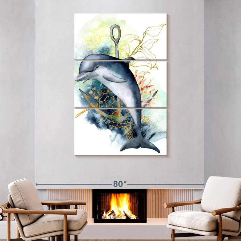 Brampt Dolphin Underwater, 74" H x 48" W