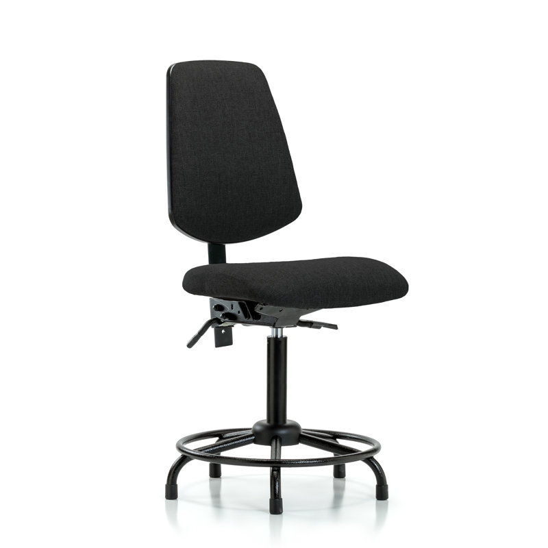 Mavis Drafting Chair, Black, Not Included, Glides