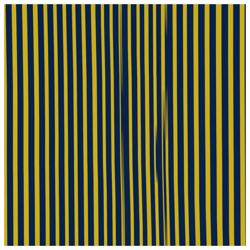 Édredon à rayures bleu marine et jaune, Queen