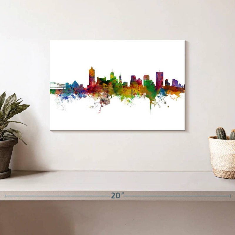 Kavia Memphis Tennessee Skyline II, H 8 po x l 12 po