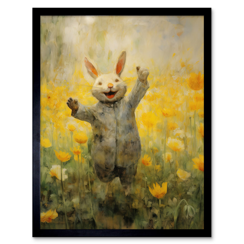 Tulips And Rabbit - Single Picture Frame Print