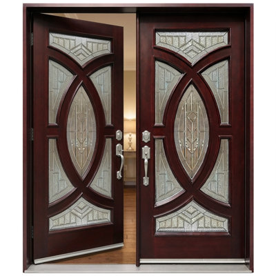 Prairie Paneled Wood Front Entry Doors