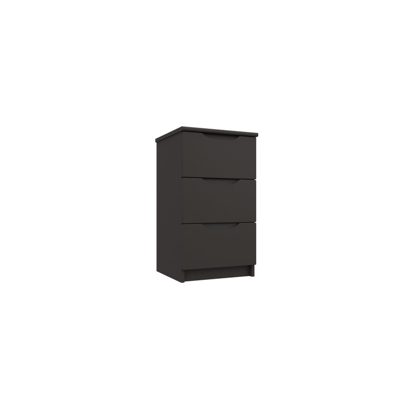 Alianys 38.3cm W Manufactured Wood Bedside Table, Graphite Gloss