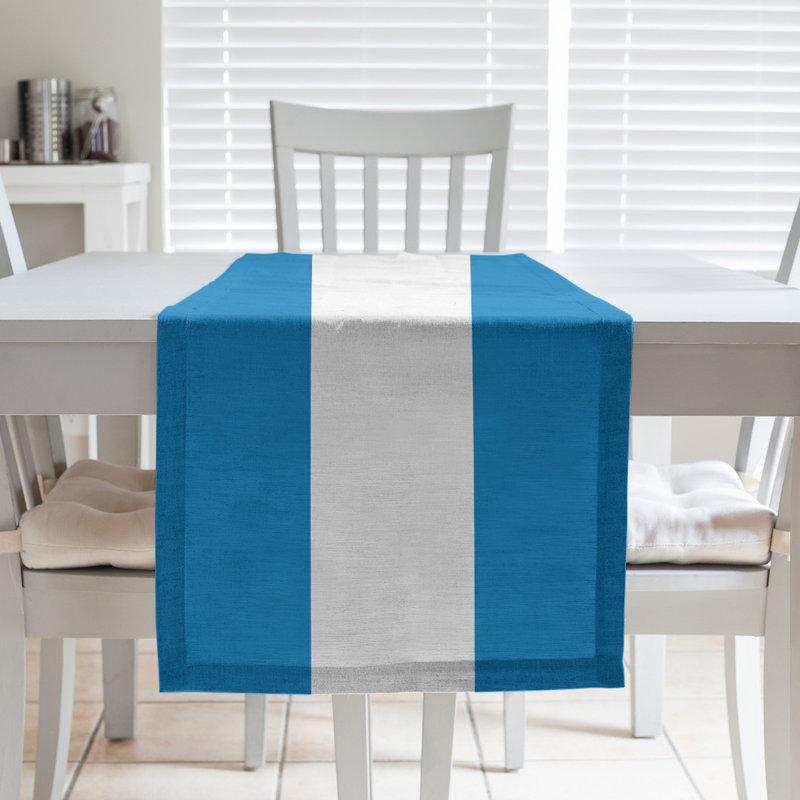 Chemin de table basket Oklahoma City, L 90 po x l 16 po, Bleu / Blanc / Bleu, Polyester sergé