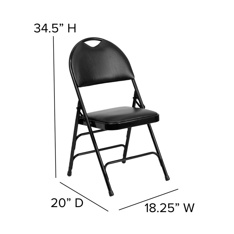 Très grand fauteuil pliant ultra-haut de gamme, Similicuir noir