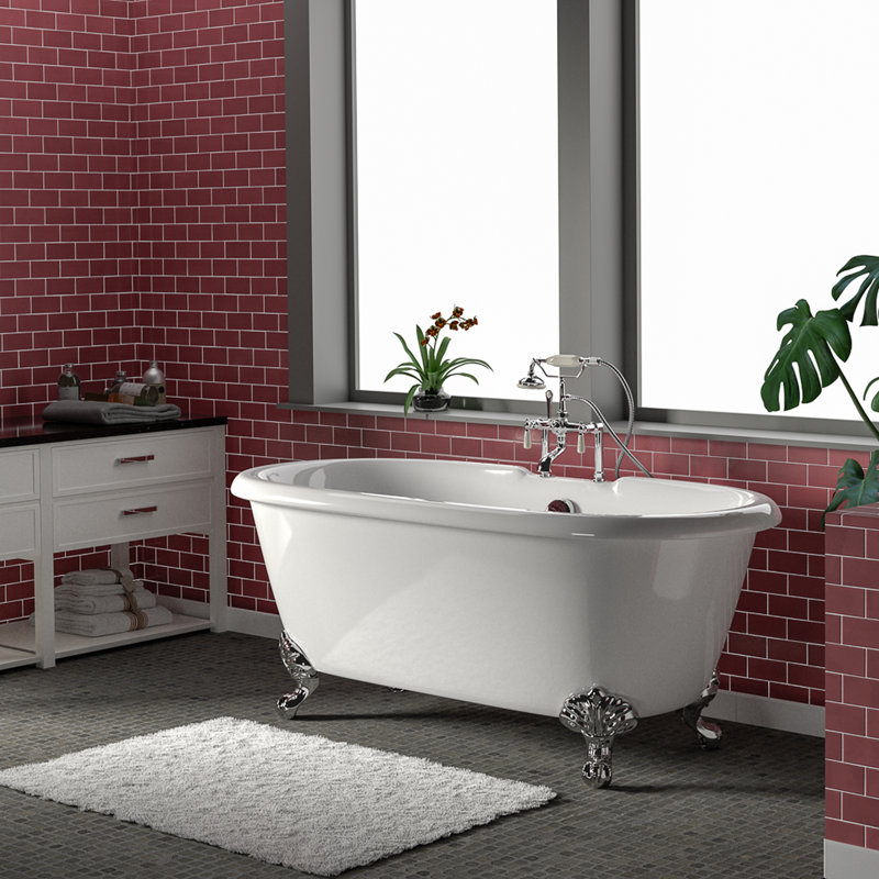 Baignoire de trempage sur pattes 60 "x 30" Columbus, Noir