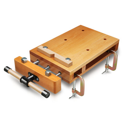 Établi portatif, table de travail à étaux en bois dur avec pinces de fixation de type G et blocs de limite