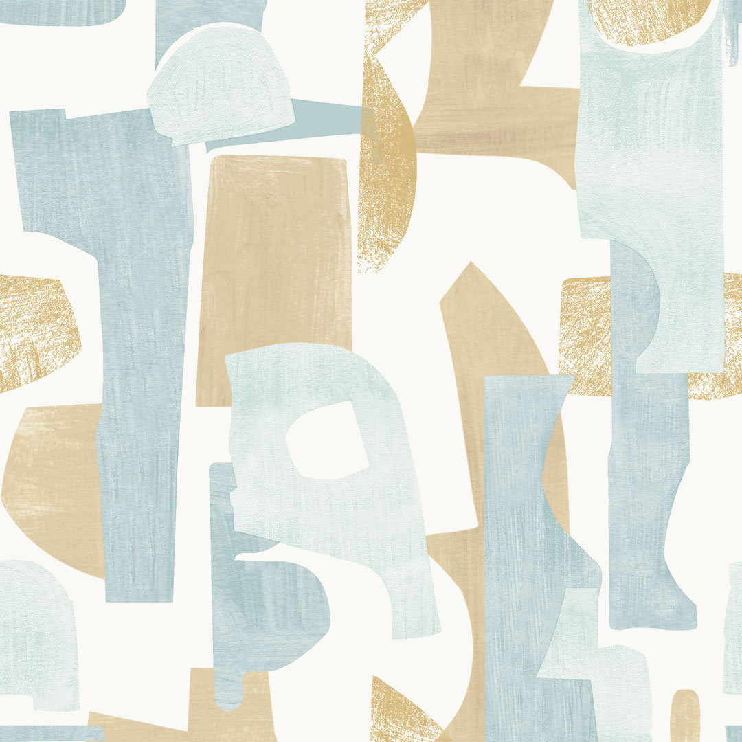 Tariq 16.5' L x 20.5" W Peel and Stick Wallpaper Roll, Dark Blue