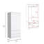 Armoire 2 tiroirs Austin, double porte, tringle - blanc-1266633597