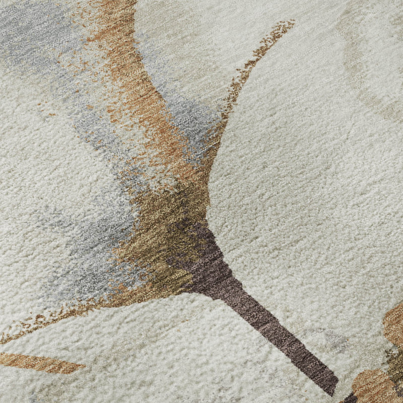 Tapis floral lavable à la machine de qualité supérieure Mayfield AMF2405, Cuivre, 10 pi x 14 pi