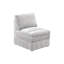 Canapé modulaire contemporain 5 pièces, 2 fauteuils à un accoudoir, 1 accoudoir sans accoudoirs, tissu en suède, coussin triple couche, canapé modulaire 5 modulaires au look moderne, suède graphite, assise avec plateau-coussin, design-1491989903