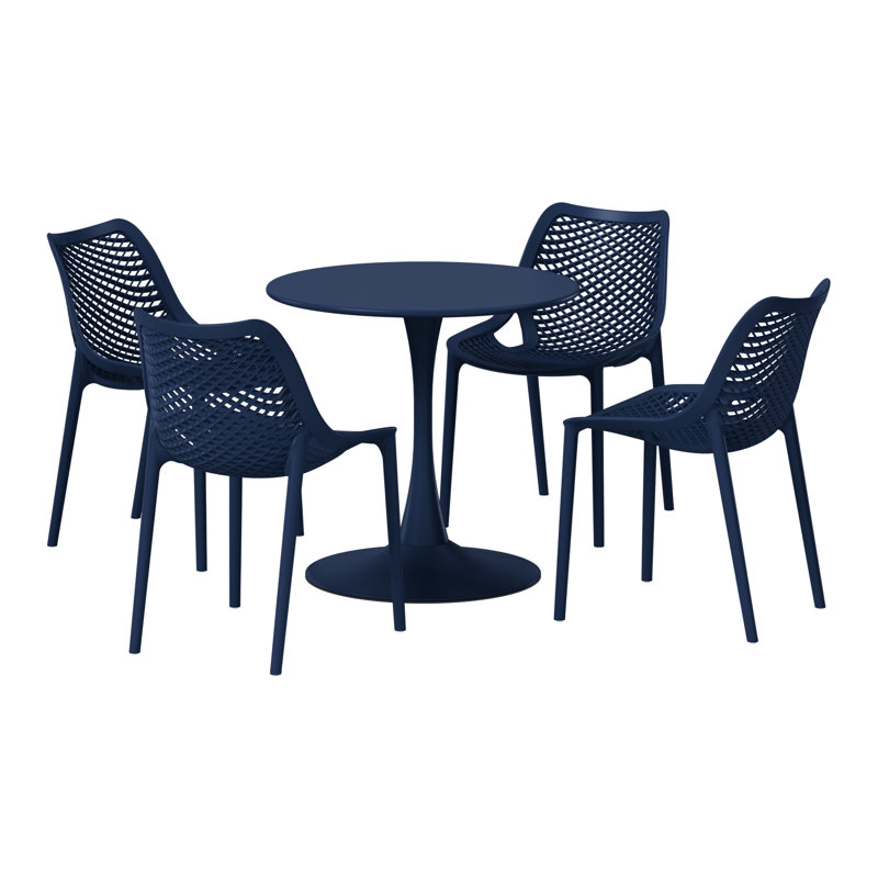 Ensemble repas extérieur pour 4 personnes, H 29 po x l 31,5 po x P 31,5 po, Marine, 4