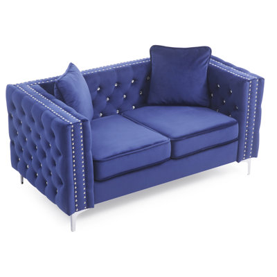 Paige 63in Loveseat, Blue