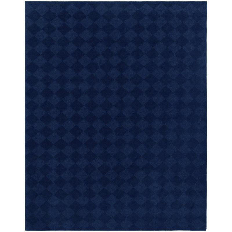 Tapis bleu touffeté à motif géométrique Thayer, Rectangle 9 pi x 12 pi